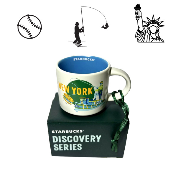 Starbucks New York State Ornament 2oz Mini Cup Mug Discovery Series NYS BONUS - Picture 8 of 9